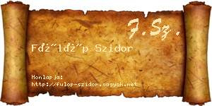Fülöp Szidor névjegykártya